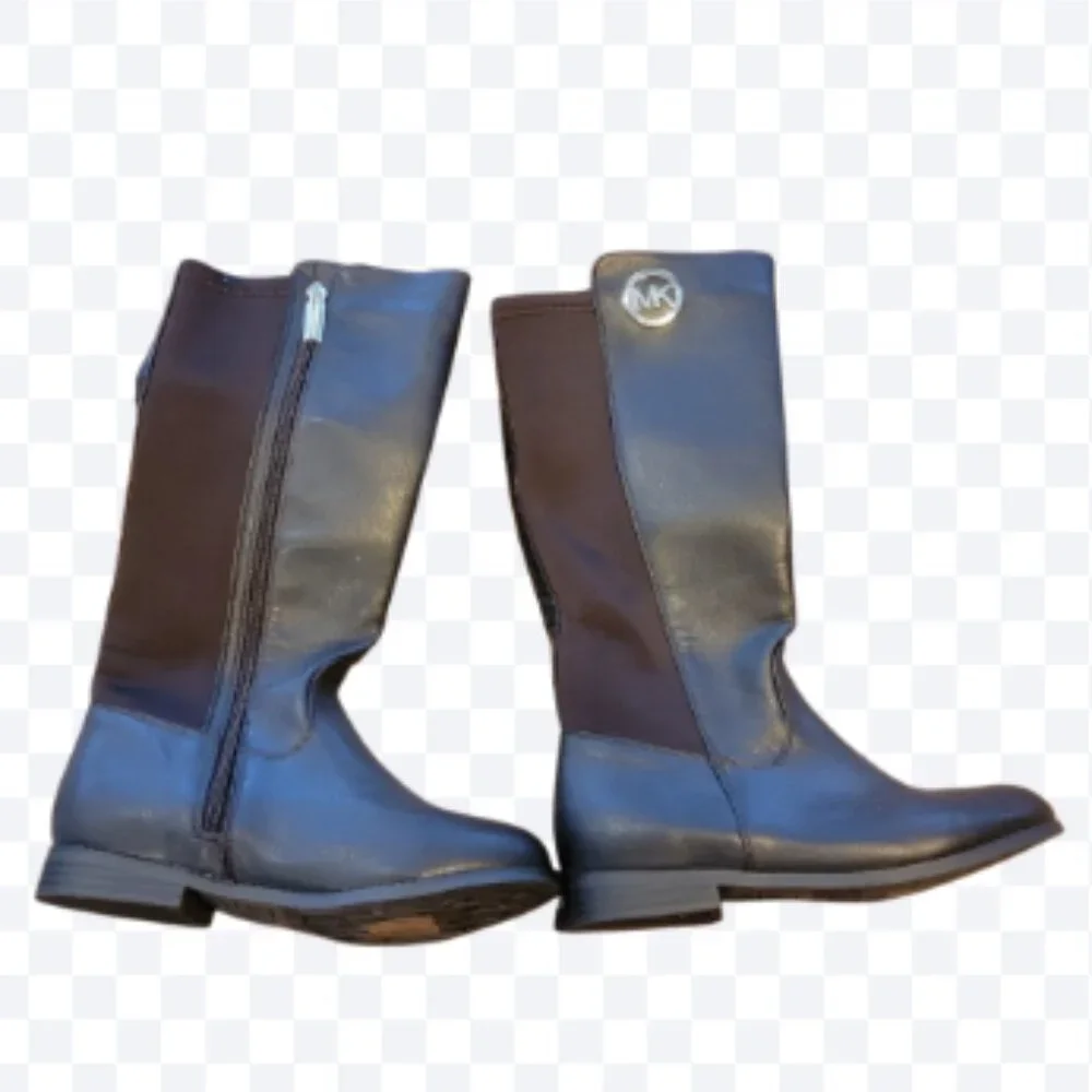 Michael Kors Black Emma Luisa Faux Leather Tall Equestrian Boots